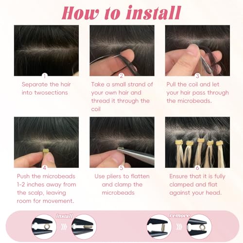 Microlink Hair Extensions Human Hair Deep Mocha 18inch 50g/pack Micro Loop Microbead Hair Extensions Real Smooth Human Hair Cold Fusion For Women
