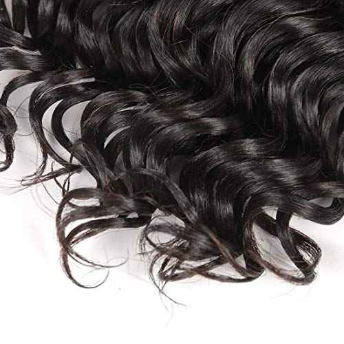 Brazilian Body Wave/Water Wave/Deep Wave/Funmi/Human Hair Bundles Unprocessed Human Hair Natural Black(Deep Wave, 14" 4 Bundles)