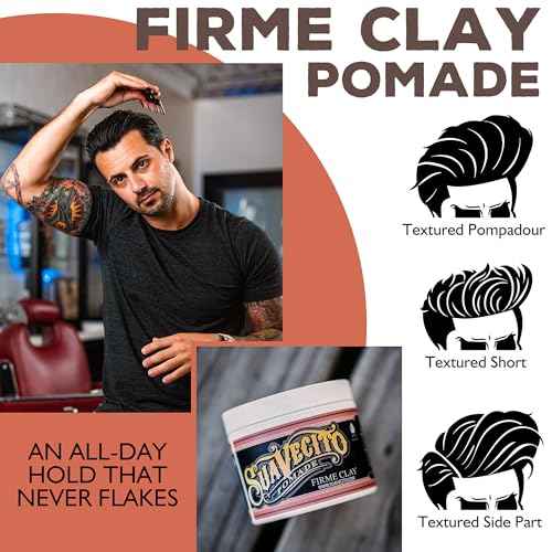 Suavecito Pomade Firme Clay 4 oz, 2 Pack - Strong Hold Hair Clay For Men - Low Shine Matte Hair Clay Pomade For Natural Texture Hairstyles