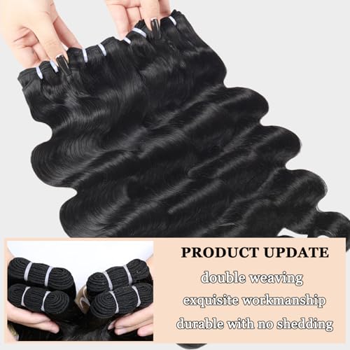 Body Wave Bundles Human Hair 12 14 16 18 Inch 12A Body Wave Human Hair Bundles 100% Unprocessed Brazilian Virgin Remy Hair Extensions Natural