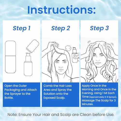 KINTOR 0.5% KX-826 Hair Growth Spray DHT Blocker Hair Regrowth Products,Nourish Hair follicles,Hair Oil Control Products For Men&Women-1 Month Supply 60ml
