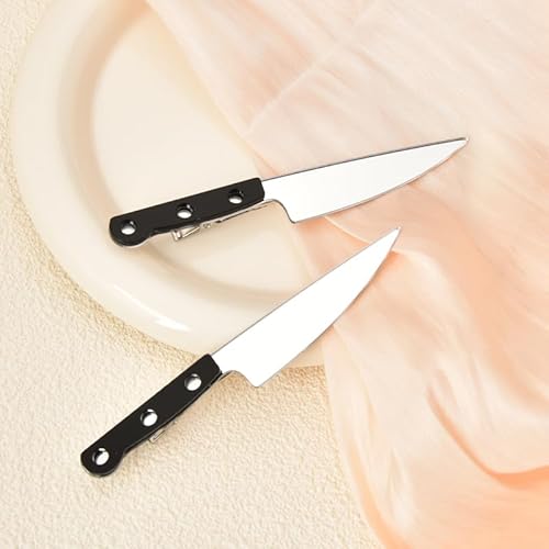 Knife Hair Clip Halloween Mini Hair Clips Gothic Punk Hair Accessories for Women Girls Knife Shaped Hair Clip Creative Hip Hop Tableware Knife Hair Pin 2 Pack Hair Clips for Halloween Cosplay Party