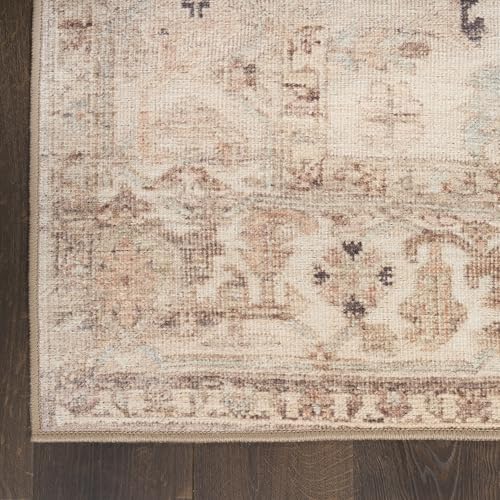 Nourison Home Vintage Washables Beige 4' x 6' Area Rug - Easy Clean, Non Shedding, Bed Room, Living Room, Dining Room, Kitchen (4' x 6')