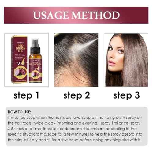Premium Red Onion Oil for Hair Growth, Anti Hair Fall Treatment, 30ml/1.05fl.oz
