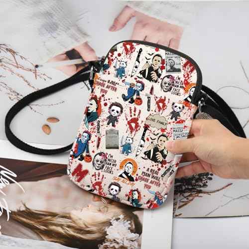 TSOTMO Horror Movie Horror Characters A Real Man Will Chase After You Makeup Bag Funny Halloween Scary Halloween Movie Gift (A Real Man CR)