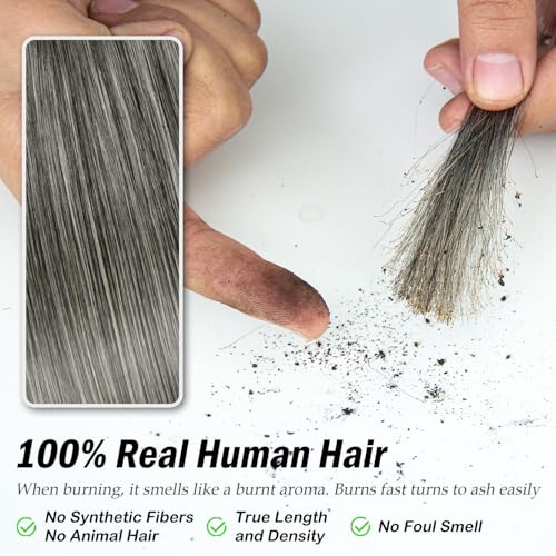 KRN Grey Deep Wave Bulk Human Braiding Hair 2 Bundles/Pack 100g Curly for Boho Braids 12A Salt And Pepper No Weft Wet and Wavy Gray 18Inch