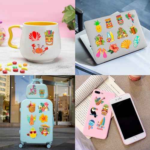 Luau Temporary Tattoos 8 Sheets 99 PCS Hawaiian Party Decorations Favors Supplies Summer Tropical Theme Birthday Cute Stickers Christmas Gifts for Boys Girls Class School Prizes Carnival
