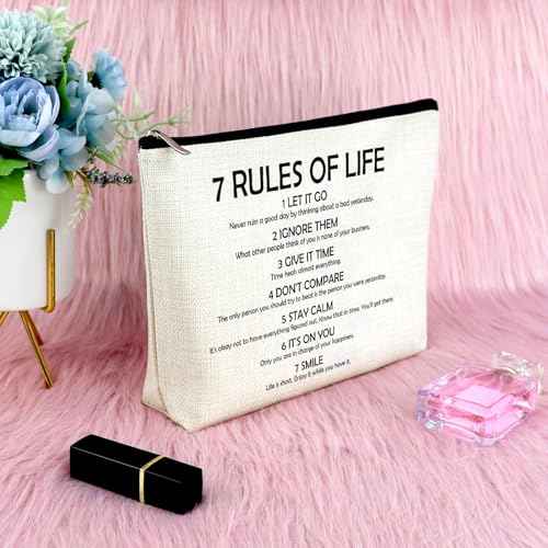 Sfodiary Inspirational Makeup Bag for Women Motivational Pattern Bag Graduation Birthday Gifts for Daughter Niece Encouragement Quotes Cosmetic Pouch Christmas New Year Presents Zipper Travel Pouch