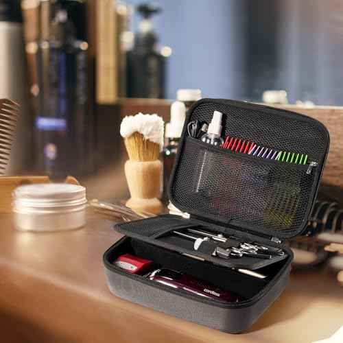 ProCase Hard Hair Clippers Case, Barber Supplies Hair Cutting Tool Accessories Storage Organizer, Trimmer Travel Bag for TPOB/Hatteker/Oneisal/Wahl 5Star/Andis Men Razor Guard Grooming Kits -Carbon