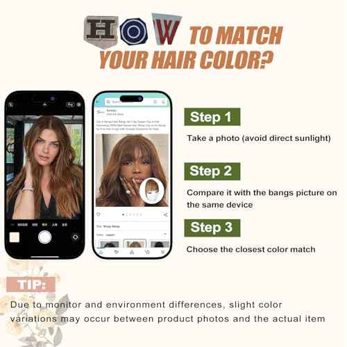 Bangs Hair Clip Dark Brown Clip in Bangs 100% Human Remy Wispy Clip on Hair Extensions Fringe with Temples Hairpieces for Women