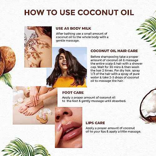 100% Pure & Organic Coconut Oil for Hair, Skin & Body ? Cold-Pressed, Unrefined and Natural ? Nourishing & Strengthening Oil ? Vegan & Chemical-Free ? 3.4 fl. oz