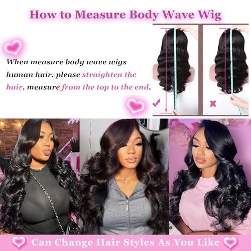 13x6 Lace Front Wigs Human Hair Pre Plucked Body Wave Lace Front Wigs 220 Density HD Lace Frontal Wig for Women Body Wave Frontal Wig Human Hair 26''