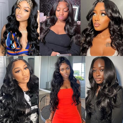 6x6 Closure Body Wave Hd Transparent Lace With Pre Plucked Baby Hair Human Hair High Density Unprocessed Brazilian Virgin Hair 10A Grade Natural Black 22 Inch For Woman