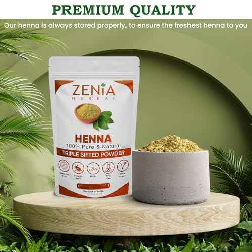 Zenia 100% Pure & Natural Henna Powder (Lawsonia Inermis) | 100 grams (3.5 oz) | Orange-Red Hair Color | Triple Sifted | Fresh from Rajasthan | No Chemicals, No Additives
