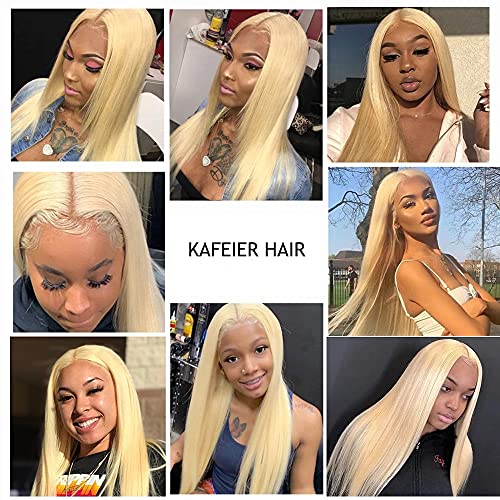 613 Blonde Lace Frontal 13X4 Transparent Hd Lace Human Hair Long Straight Ear To Ear Brazilian Virgin Remy Human Hair Free Part With Baby Hair Bleach Knots 24 Inch