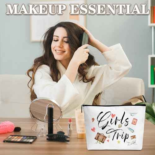 Travel Makeup Bag Gift for Her, Girls Trip Gifts, Cosmetic Bags Pouch Birthday Gift for Best Friend, Waterproof Toiletry Bag with Zipper (A08)