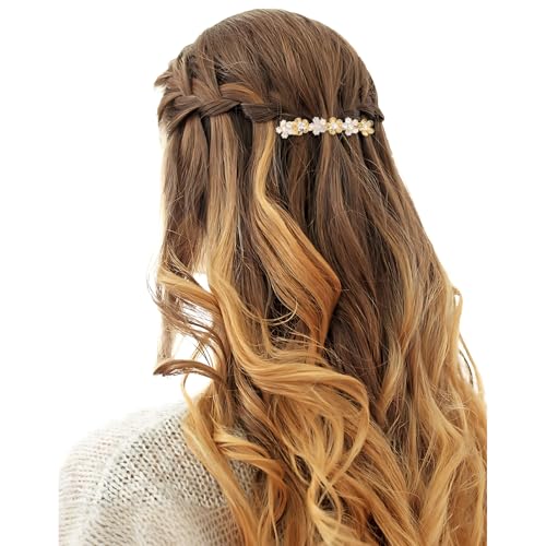Hair Clips Barrettes Flower Gold Silver Rhinestone Diamond Wedding Bridal Short Cute Hair Clips Barrettes Fashion Accessories for Women Girls Thin Thick Hair