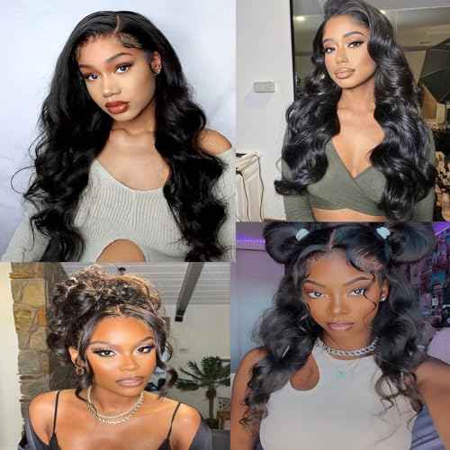 360 Lace Front Wigs Human Hair Pre Plucked Transparent Lace Frontal Wigs for Black Women 360 Hd Full Lace Human Hair Wigs 150% Density Natural Black 12 Inch