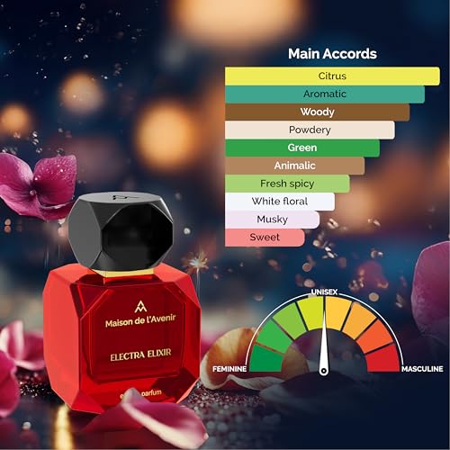 Maison de l'Avenir Electra Elixir ? ELIXIR COLLECTION | Classic Floral Chypre | Unisex Cologne & Perfume | Natural & Essential Oils | Eau de Parfum (48 Hours) | Made in UAE | 100ml / 3.4 fl. oz.