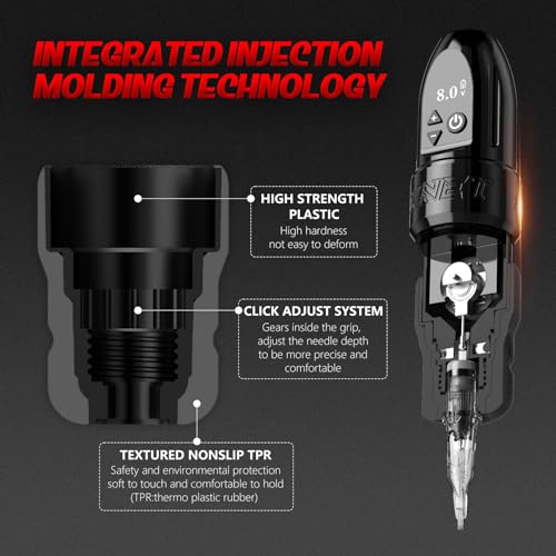 Xnet Wilk Cordless Tattoo Gun Machine Brushless Motor Straight Drive Bar - 2400mAh Capacity Battery Rotary Tattoo Pen with Digital Display for Professional Tattoo Artists & Beginners