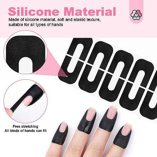 SAVILAND Nail Polish Protector for Fingers: 100PCS U V Protection U-Shaped Nail Protector Cuticle Protector for Nails Painting Peel Off Nails Tape for Airbrush Gel Polish Nail Art