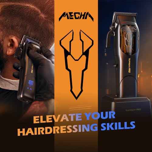 Professional Hair Clippers for Men- High Torque Brushless Motor with Diamond-Like Carbon Coating Ceramic Blade, Mens Cordless Hair Clippers Set for Barbers with Charging Base