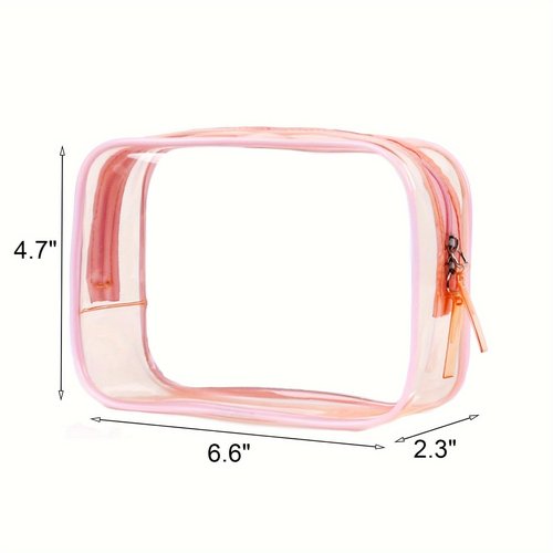 Clear Pouch Small, Makeup Bag, 6.6"x2.3"x4.7" TSA Approved Toiletry Bag, Clear Travel Bags for Toiletries, Cosmetic Bag for Women-9 Pack