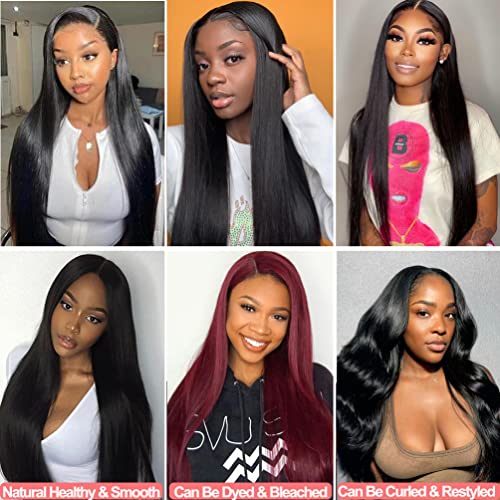 Straight Bundles Human Hair 20 22 24 Inch 3 Bundles 100% Unprocessed Brazilian Virgin Human Hair Straight Weave Bundles Natural Color