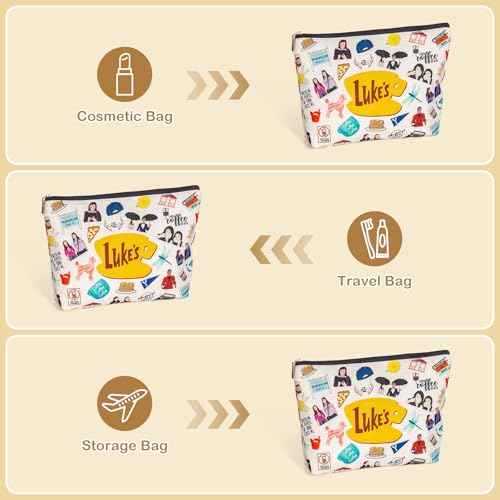 Gilmore Makeup Bag, TV Show Merchandise Fans Gifts, Luker's Dinner Inspired Presents, Cosmetic Toiletry Case with Zipper, Travel Essentials Organizer for Women/Sister/Friend