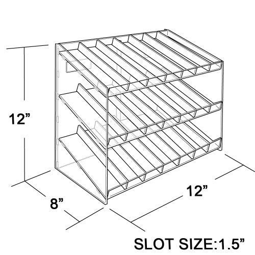 Azar Displays 222988 3-Tiered, 21 Compartment Cosmetic Tray