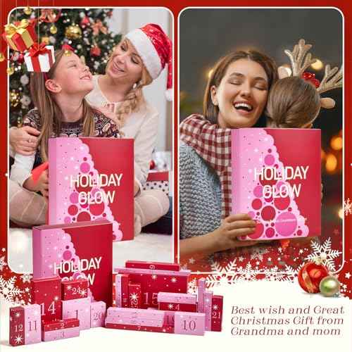 Makeup Advent Calendar 2025 for Girls Teens,Advent Beauty Calendar,24 Days Christmas Gifts Set,Xmas Holiday Countdown Surprises Make up Gift Kit with Eyeshadow Palette for Makeup Starter