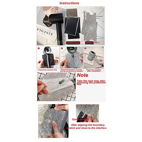 Bright Diamond Sticker Decals for Dyson Supersonic Hair Dryer HD01 HD03(Phantom Diamond)