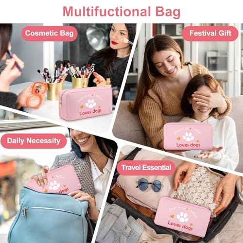Dog Makeup Bag Dog Lovers Gifts for Women Girls Oxford Cloth Cosmetic Bag Christmas Birthday Gift for Pet Owner Dog Mom Sister Bestie BFF Dog Lovers Double Side Printed Zipper Makeup Organizer