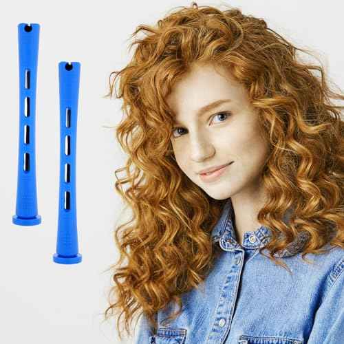30 Pcs Perm Rods For Short Hair Plastic Cold Wave Rods Hair Curling Rollers Curling Roller Perm Rod Small Hair-Rollers for DIY Styling (Blue, 0.47 Inches)