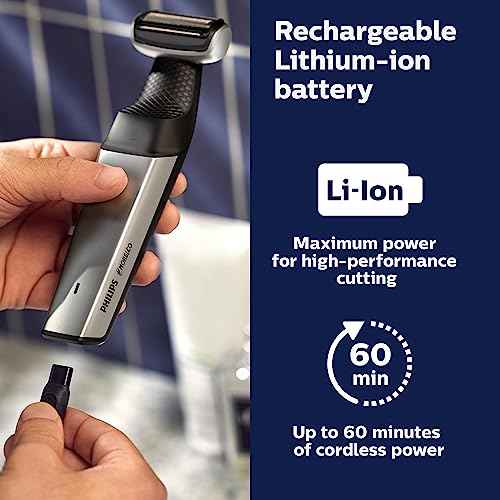 Philips Norelco Bodygroom Series 5000 Showerproof Body & Manscaping Trimmer for Men with Back Attachment, BG5025/40 + Philips Norelco Nose Trimmer 3000, for Nose, Ears, Eyebrows, NT3600/62
