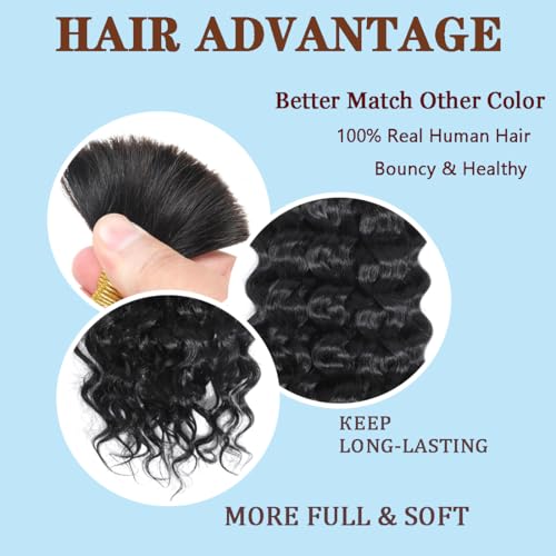Human Braiding Hair for Boho Braids 22 Inch Italian Curly Bulk Human Hair 100% Unprocessed Brazilian Virgin Hair for Braiding Bohemian No Weft 2 Bundles/Pack Natural Color