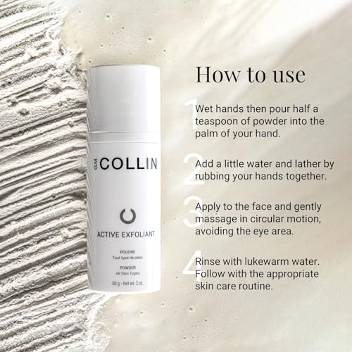 G.M. COLLIN Active Exfoliant Powder | Exfoliating Face Cleanser with Salicylic Acid and Papaya Enzyme | Gentle Daily Facial Scrub with Niacinamide