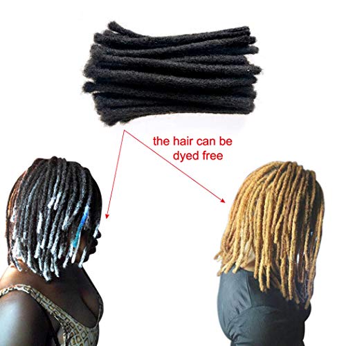 BESHINNAAUL Human Hair Handmade Permanent Dreadlocks Natural Black #1B Locs extension Small Size(diameter 0.4cm) 10inch 40 Strands/Pack