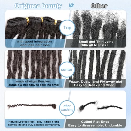 Originea 0.6cm 6-18 Inch 100% Human Hair Dreadlock Extensions Curly Ends Loc Extensions Human Hair For Women/Kids Handmade Permanent Loc Extensions Can Be Dyed Bleached Curled T27# 8 inch 30 Strands