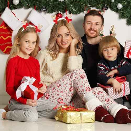 Christmas Headbands Glitter Christmas Elk Antlers Headband Cute Christmas Head Boppers Party Gift Christmas Costume Party Accessories for Women and Girls£¨Gold£©