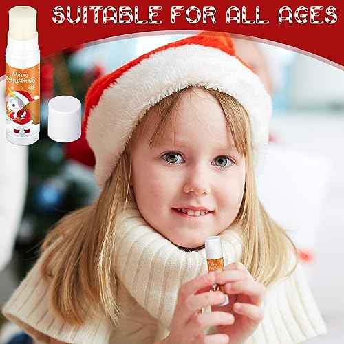 Dunzy 100 Pack Hello Fall Thanksgiving Party Gifts Bulk Lip Balms Favors Employee Appreciation Gifts Thank You Gifts Team Inspirational Gifts for Women Men Coworkers Satff Teachers(Santa)