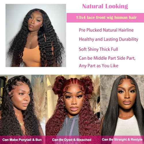 Joedir 26" Big Curly Wavy Supreme Free Parting HD Lace Frontal Wigs With Baby Hair High Temperature Synthetic Wigs For Women(AChocolate Brown Color)