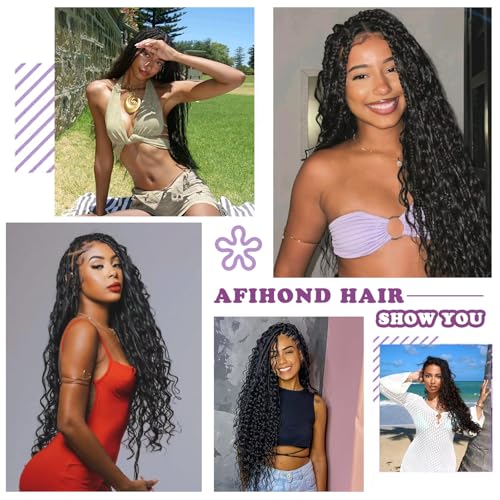 Human Braiding Hair For Boho Braids Deep Water Wave Human Bulk Hair for Braiding 12A Brazilian Virgin Human Hair Extensions for Boho Braids 3 Bundles/Pack 110g Honey Blonde 24inch
