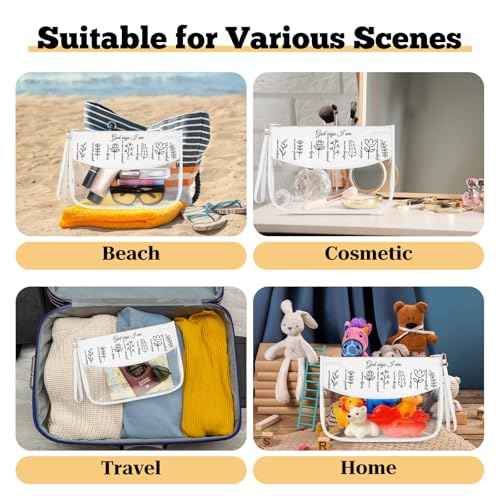 Christian Gift for Girl Clear Makeup Bag Inspirational Gifts for Women Friends Religious Bible Verse Present for Mom Her Friend Cosmetic Bag Birthday Easter Baptism Faith Present Travel Pouch