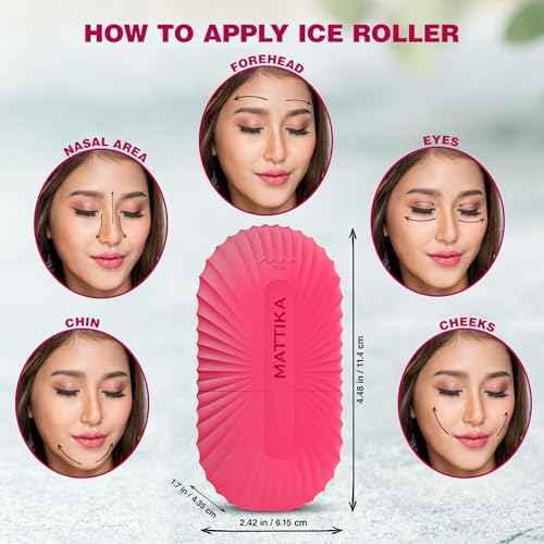 Ice Roller for Face and Eye Glow Naturally and Skincare, Ice Face Roller, Ice Facial Cube, Silicone Ice Mold, Ice Roller Face for Beauty and Skin Care Gift for Men & Women Face Ice Roller (Pink)