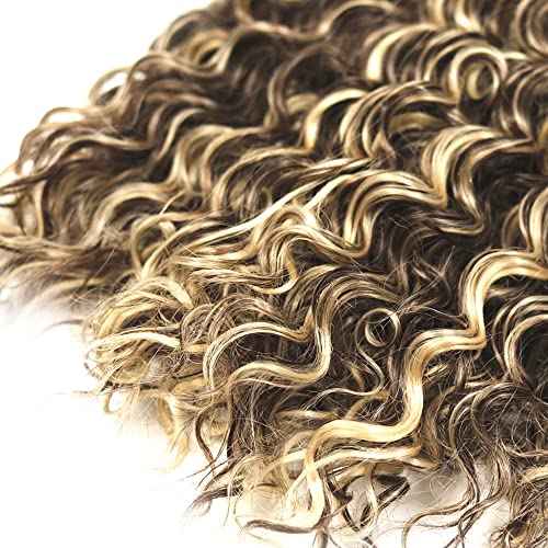 20 22 24 Inch P4/613 Human Hair Bundles Blonde Deep Wave Human Hair Bundles Brazilian Unprocessed Virgin Hair 3 Bundle Two Tone Brown Mixed With Blonde Bundle
