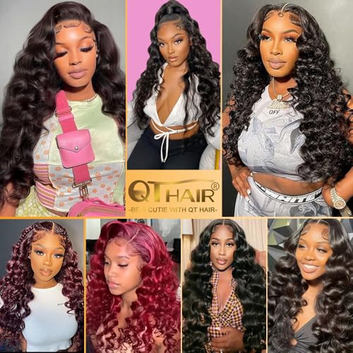 QTHAIR 16A Grade Brazilian Loose Wave Human Hair Bundles Weave Hair Human Brazilian Virgin Hair For African Americans Women 3 Bundles Total 300g/10.5oz (10 12 14) Inch