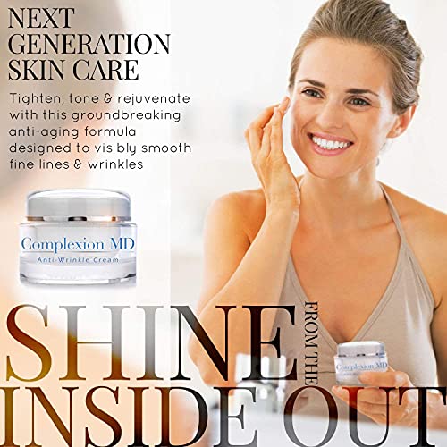 Antioxidant Rescue Cream and Complexion MD Advanced Anti-Wrinkle Cream ? Clinically Tested Multi-Peptide with Hyaluronic Acid ? Face Moisturizer ? Hypoallergenic for All Skin Types ? 1 Oz (2 items)