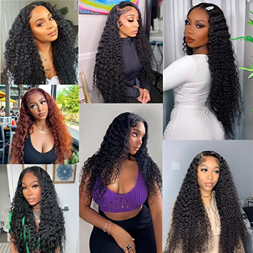 Deep Wave Human Hair Bundles 16 18 20 Inch Brazilian Hair Deep wave 100% Unprocessed Virgin Remy Hair Deep Curly Bundles Human Hair Double Weft Natural Color for Black Women