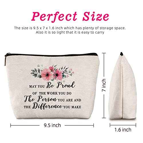 Thank You Gifts for Colleagues Friend Zipper Travel Makeup Bag Inspirational Gift for Colleague Volunteer Coworker Leaving Gift Employee Appreciation Gifts